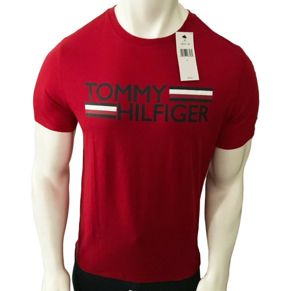 NWT TOMMY HILFIGER AUTHENTIC MEN'S RED JERSEY CREW NECK SHORT SLEEVE T-SHIRT